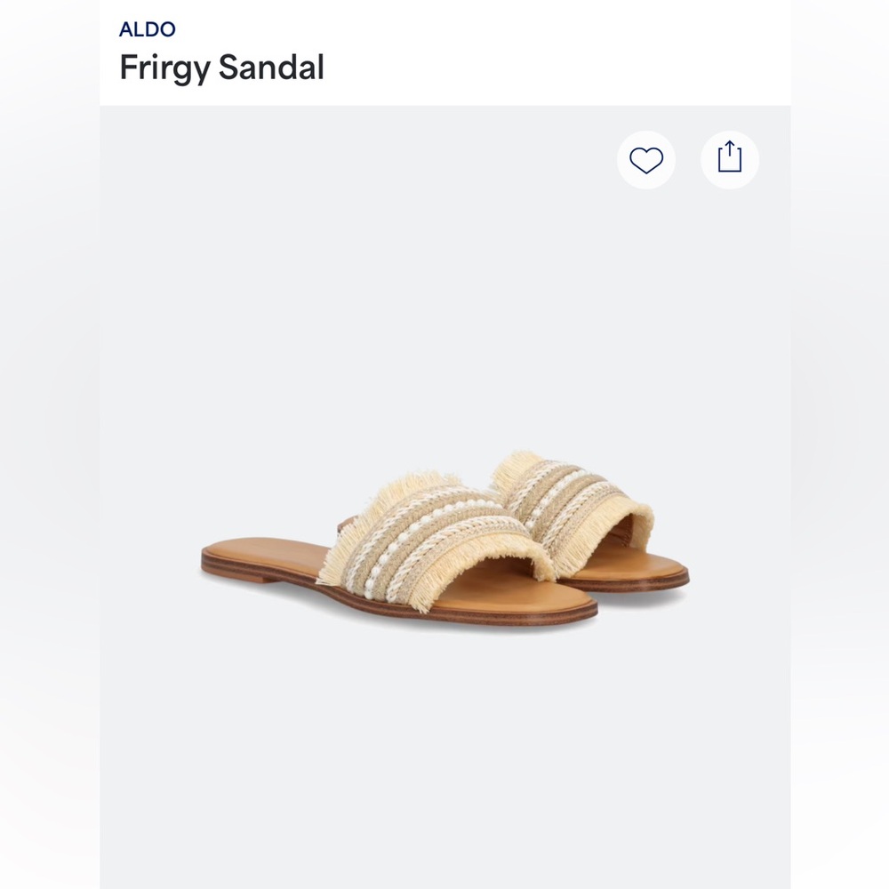 Aldo Tan and White Minimalist Sandals